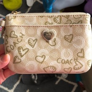 Coach heart wristlet